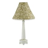 Royce Lighting RLT02-49 Outdoor One-Light Table Lamp Winter White with Beige/Green Weather Resistant Fabric Shade