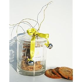 Chocolate Chip Cookies in Handblown Glass Cookie Jar by Jane Carroll Inc