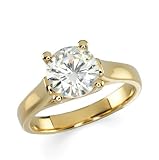 Gorgeous! Women's 14k Yellow-gold 8.00MM(2CT) Moissanite Solitaire Engagement Ring