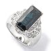  : 18K WHITE GOLD INDICOLITE TOURMALINE DIAMOND RING