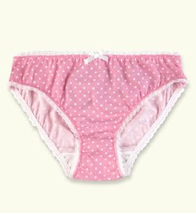 Older Girls' Pure Cotton Polka Dot Bikini Briefs