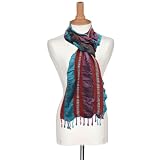 Handmade Yarn Dyed Cotton Silk Lycra Scarf Shawl For Womens (Free Shipping) Scrf0158r