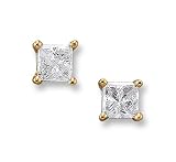 1/4 to 1 ct. Princess-Cut Diamond Solitaire Earrings