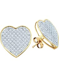 10KT White Gold 0.25 CTW Diamond HEART Earrings