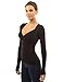 PattyBoutik Women's V Neck Ruched Long Sleeve Blouse