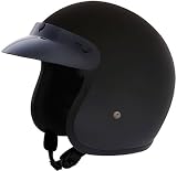Daytona Cruiser Flat Black 3/4 Open Face DOT Motorcycle Helmet