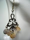 Saka’s Natural Shell Bronze Toned Metal Earrings – Ivory