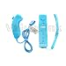 New Blue Remote(built-in Motionplus)+nunchuck Controller for Nintendo Wii+silicone Skin+wrist Strap (NON-OEM)