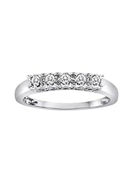 10k White Gold "MOM" 5-Stone Diamond Ring (0.15 cttw, H-I Color, I2-I3 Clarity)
