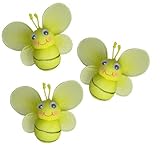 3 x 3 Mini Yellow Bumble Bee Decorations