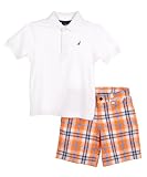 Nautica Sportswear Kids Boys 2-7 Two Piece Shirt and Short Set, Sail White, 05