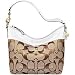 Coach Signature Large Stripe Shoulder Hobo Bag Purse 11689 Khaki White