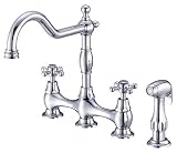 Danze D414067 Opulence Double-Handle Kitchen Faucet with Cross Handles and Spray, Chrome