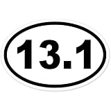 13.1 Oval Half Marathon Run car bumper window sticker 5" x 3"