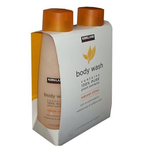 Kirkland Signature Body Wash Natural Citrus Scent 27 Ounce Bottle (Pack of 2)