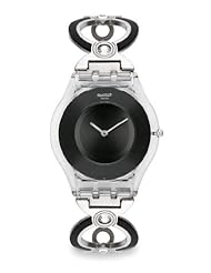 Swatch Skin Chin Length Black Dial Stainless Steel Ladies Watch SFK379G