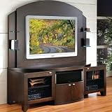 JSP Bolero B-60-C & B-60-BP-MK-Flat Panel Home Theater Credenza & Back Panel - 13 Finishes