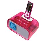 iHome iH22 Dual Alarm Clock for iPod (Pink Translucent)