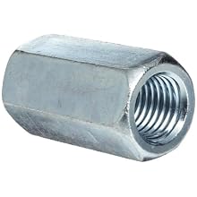 Grade 2 Carbon Steel Coupling Nut, Hot Dipped Galvanized Finish, UNC 2B Threads, 7/8"-9 Thread Size, Pack Of 10