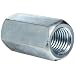 12L14 Steel Coupling Nut, Zinc Plated Finish, Grade 2, Right Hand Threads, Corrosion Resistant, 7/8"-9 Threads, 1-1/4" Width Across Flats (Pack of 10)