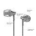 Headphones, Metal Earbuds Bass In Ear Earphones Stereo Cell Phone Headset with Microphone & Remote Control for Apple iPhone iPod iPad Samsung HTC LG Android Smartphones MP3 Plays (Grey)