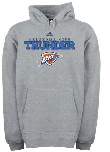 Oklahoma City Thunder Grey adidas True Fleece Hooded Sweatshirt