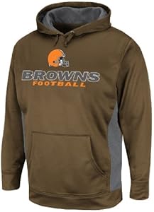 NFL Cleveland Browns Men's Gridiron V Fleece, Classic Brown/Storm Gray, Large