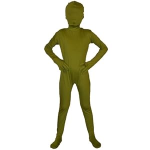 Fancy Dress Store Boys Halloween Superhero Full Body Spandex Lycra Costume, Armygreen,x-large