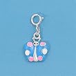 Sterling Silver Pendant - Butterfly With Clasp - Clear Cubic Zerconia - 9mm Height