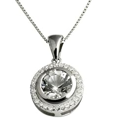 Goldmaid Damen-Collier 585 Wei�gold 28 Diamanten 1 Weisstopaz 0,15ct Pa C2064WG