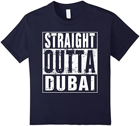 Kids Straight Outta Dubai Shirt Tee T-Shirt (FULL COLORS) 6 Navy
