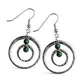 Green Malachite Bead Circle of Life Earrings