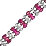 Ruby Diamond Gemstone Bracelet in White Gold