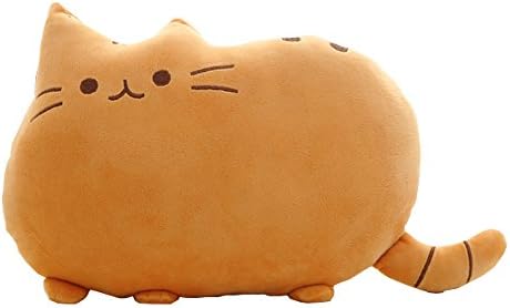 Happy Walk 5 Colors Pusheen Cat Plush Pillow Warm Hand Stuffed Animal Cushion Orange