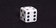 16mm d6 White Opaque Square Edge Dice with Pips