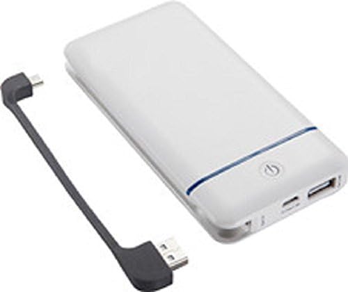 [NEW!] MaxPwR 10200mAh 2 port Pocket Sized Portable Power Bank with Indicator Lights and Dual Purpose Built in Micro USB Charging Cable for cell phones, cameras, tablets, and more! - White