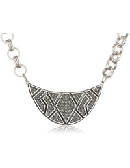Devon Leigh Hematite Diamond Illusion Antiqued Silver Medallion Necklace, 23"