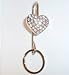 10 Pack of Crystal Heart Keychain Key Clip Finders Hook Chain