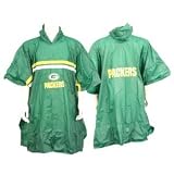 Green Bay Packers NFL Waterproof Hooded Rain Poncho - Size Bigger