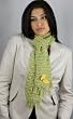 Handmade Ultra Soft Alpaca Natural Fiber Scarf - Soft Vintage Green - Girls and Teens (100% Knitted By Hand/medium Length)