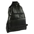 Lambskin Leather Triangular Sling Backpack Purse w/Organizer Compartment - 15