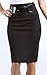 Sakkas Petite High Waist Shirred Stretch Pencil Skirt with Wide Belt