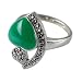 Gift Ideas for Her Sterling Silver Green Onyx Ring US Size 10 1/4