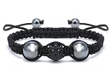 Authentic Black Diamond Color Crystals Shamballa Adjustable Bracelet, Now At Our Lowest Price Ever but Only for a Limited Time!