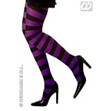 Coole Neon Strumpfhose PANTYHOSE purple stripes Produktbild