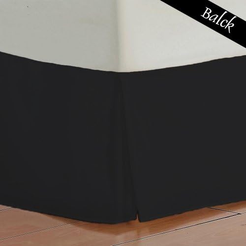 400 TC Easy Care, 100% Egyptian Cotton Tailored Style Solid "Black" & Extra Drop Length: 18" Inches Full Size Bed Skirt Single ( 1PCs ) Made By !! Galaxy's Linen !!