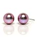 HinsonGayle AAA 7.5-8.0mm Naturally Lavender Cultured Pearl Stud Earrings (14K White Gold)