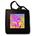 Decorative colorful garden plant SW Southwest Desert cactus red blue gold purple flower abstract - Black Tote Bag JUMBO 20w X 15h X 5d