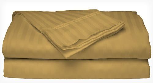 Comfort Linen 300 Thread Count Cotton Dobby Stripe Sheet Set- Assorted Colors/sizes, King - Gold