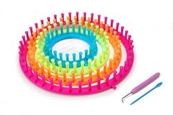 Darice 1171-58 Set of 4 Round Plastic Knitting Looms